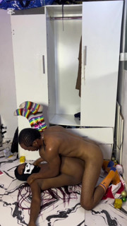 Ebony BBW Shaking Her Big Ass on His Black Cock