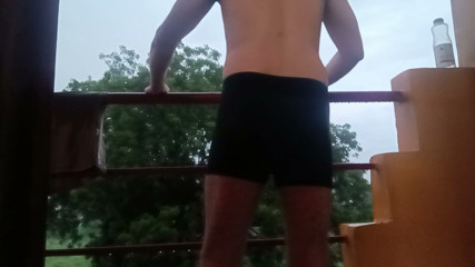 Rain Lovely Weather Naked in Balcony Indian D Si Boy
