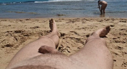 Giving a blowjob on the beach almost got caught