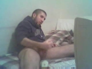 Young puppy wankin in front of cam