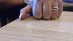 Tapping clicking white fingernails