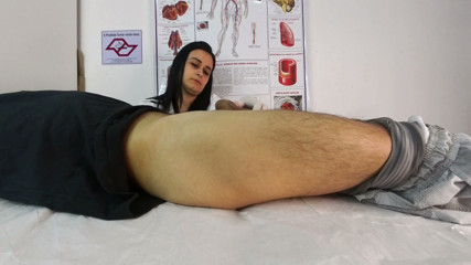A Nurse Caught Him Jerking off-and Gave Him a Titty-job Until He Came in Her Mouth