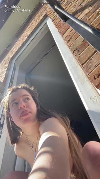 RISKY masturbation on balcony and SHE Cums HARD