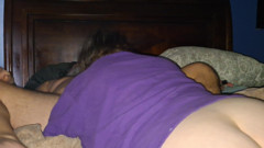 Mature girlfriend sucks my dick balls and ass before sex