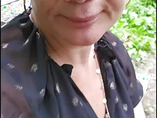 I caress myself in the woods and get surprised by a stranger I decide to suck him thoroughly like a good milf