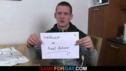 He seduces hetero taxi-driver into gaysex