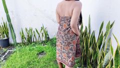 MILF fucking exib in the garden almost caught ( outdoor sex )