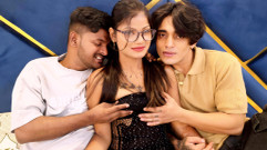 Indian Asian Desi Three Friends enjoying threesome Hardcore Fucking Two Big Cock