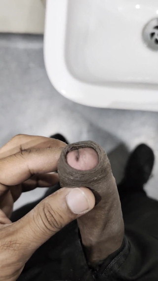 Playing with Cock in Public Toilet Not Cum