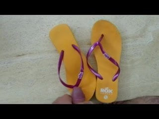 Fuck and cum my mother's wedge flip flops sandals