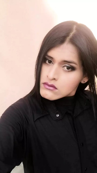 Trap Sissy Crossdresser with make-up in public thumbnail