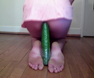 cucumber in pretty pink ass