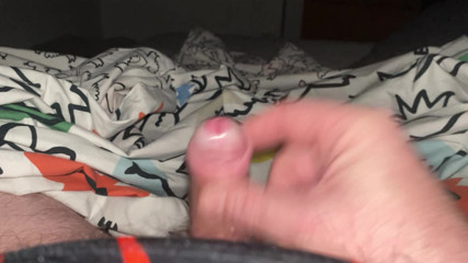 Two fingers handjob with cumshot