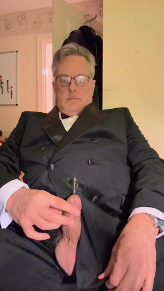 Suited Slut Pisses His Tuxedo Suit