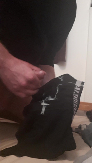 Huge load into dirty boxers