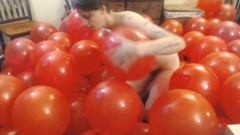 Big bundle of red balloons nude