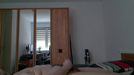 Jerking off in bed alone cumshot part 2