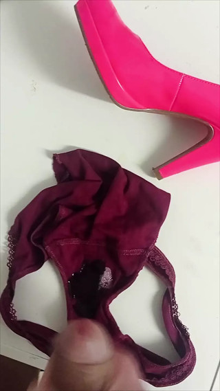 Cumming on very dirty BBW cuckold milf panty