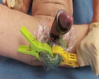 Stinging nettle torture cumshot with ballpress