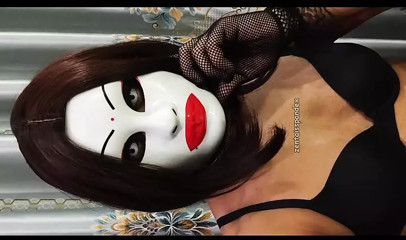 Zentai Crossdresser BD female mask fishnet stockings thumbnail