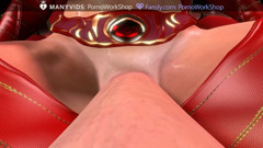 Futanari. Rough Sex Futa Fucks Futa in Red Latex and Leather.