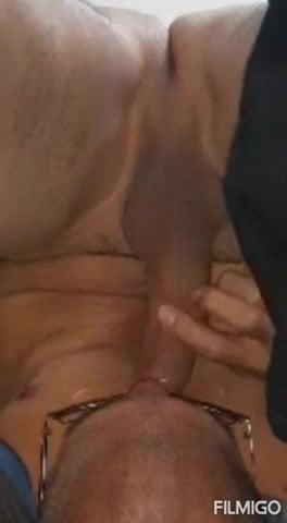 Self sucking and cumming in my mouth a little
