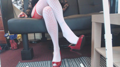 Sling back heel dangling stockings