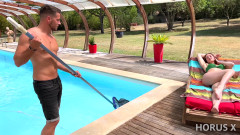 Cute MILF Julia Maze Fucked by the Pool