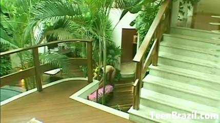 Blonde Teen girl from Brazil has Sex Outdoors