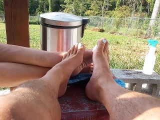 Playing footsie in the pool