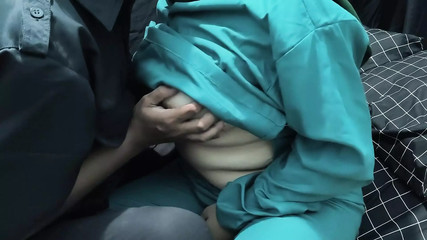 Poor nurse by security complex