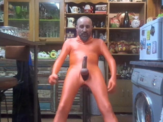 wanking off in my morph suit