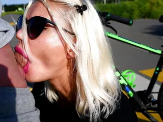 I got so excited during a bike ride that I sucked dick in the middle of an intersection and got cum in my mouth