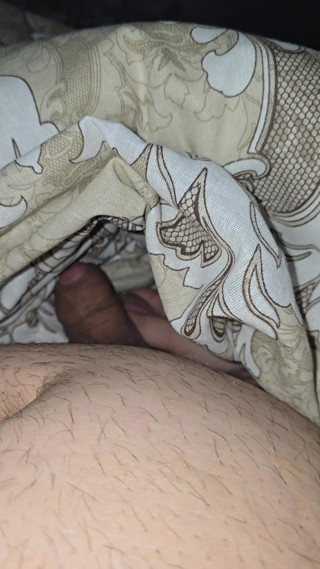 Step mom pulled out step son dick under the blanket and handjob him hard