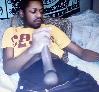 Huge thick cock black guy edging monster cock