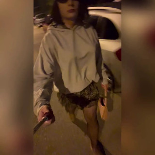 Slut sissy public walk and flashing thumbnail