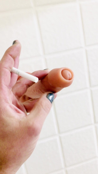 Marilyn Smokes While Showing Off Her New Uncut Dildo