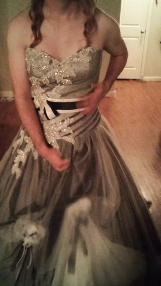 Putting a rare and beautiful $1750 gray wedding dress to good use Part 1 thumbnail