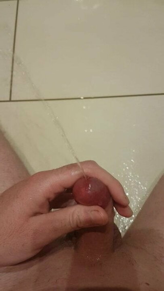 Just pissing (no cum)