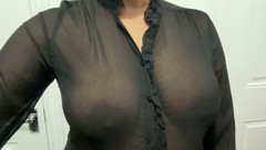 Showing her sexy boobs
