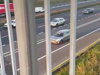 Boyfriend fucks girlfriend on uk motorway bridge