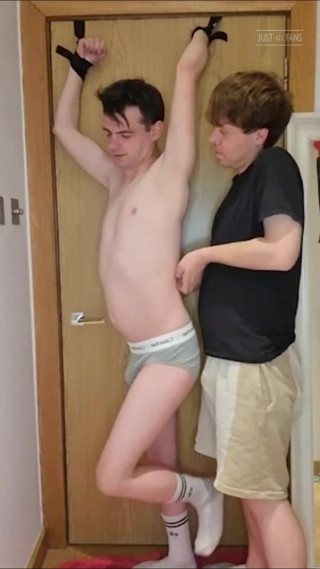 Tied to the Door and Tickled Until I Wet Myself