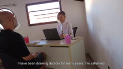 Proctologist does whatever she wants with her patient's ass.