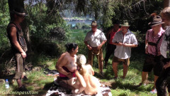 German outdoor lederhosen groupsex orgy