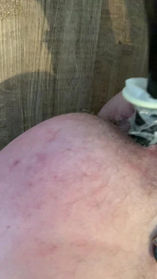 Leather boots in anal