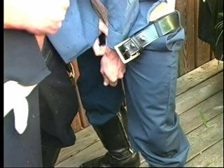 Big dick cops suck and lick each other off at outdoors