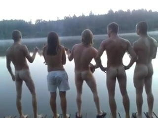 Str8 Guys Singing Naked At The Lake