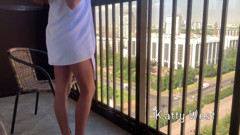 Foot Fetish Naked Girl on the Balcony