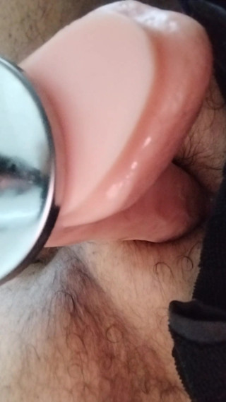 Playing with my ass with sex machine
