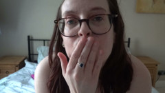 Naughty Secretary Playing with Rabbit Vibrator and Masturbating